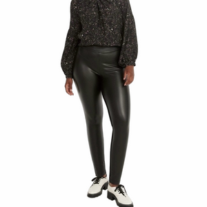 Reitmans Black Faux Leather Size 12 tall